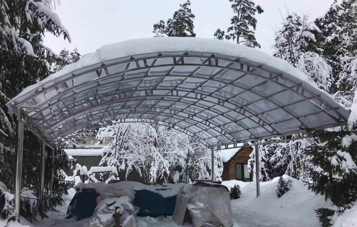 Профилированный поликарбонат 0,8 мм в зимних условиях