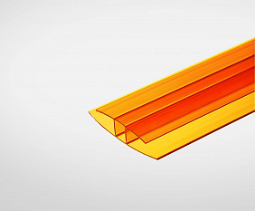 Профиль неразъемный соединительный для поликарбоната 6 мм оранжевый 6 м Колибри