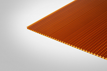 Сотовый поликарбонат КИВИ янтарный 25% 6,0 мм 2100x6000 мм