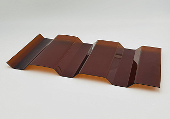 Профилированный поликарбонат МП/С-20 янтарный 1,3мм 1150х3000 мм