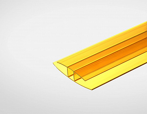 Профиль неразъемный соединительный для поликарбоната 6 мм жёлтый 3 м Колибри
