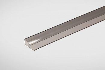 Профиль торцевой для поликарбоната 6 мм графитовый 2,1м Практичный